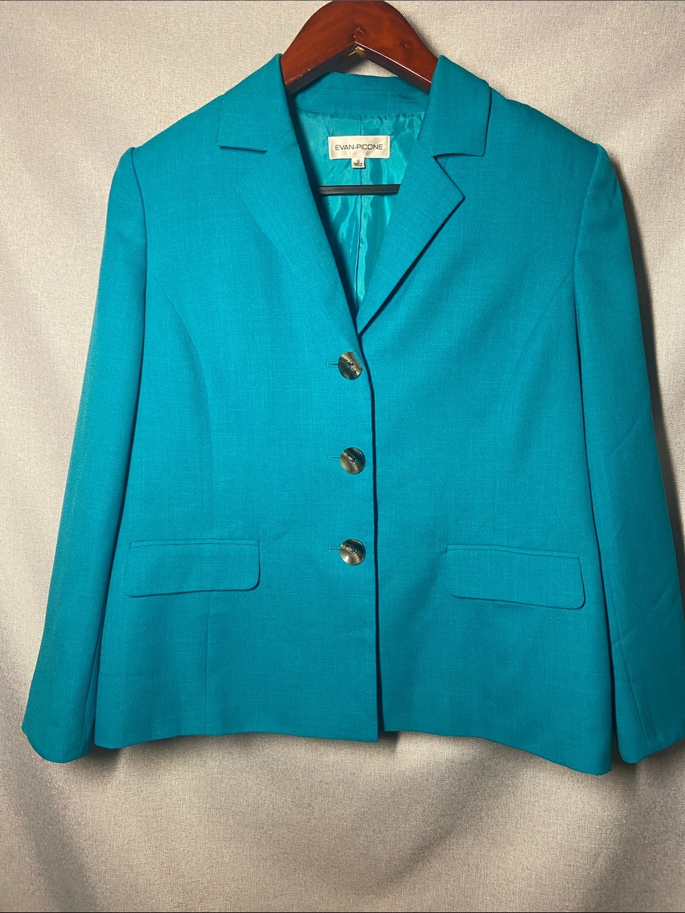 Evan Picone Teal Blazer Jacket Size 18